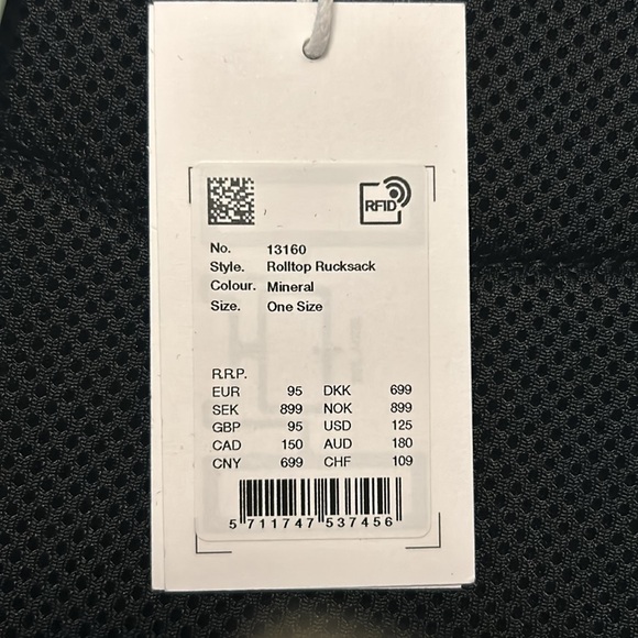 Rains Rolltop Rucksack Backpack - Mineral (Mint) - Picture 3 of 3